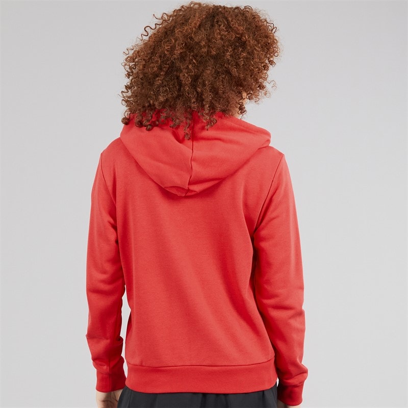 adidas Womens Essentials Color Pop French Terry Full Zip Hoodie Pure Ruby - Image 2