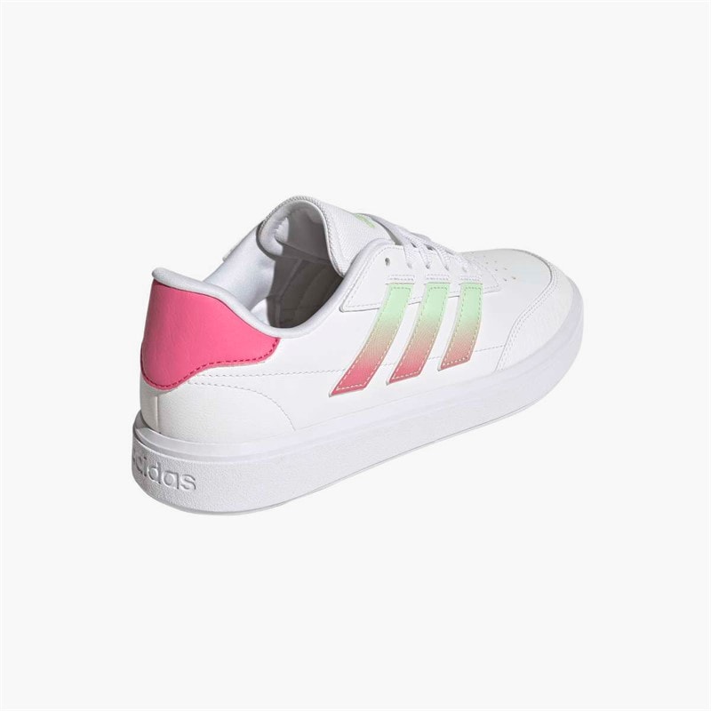 adidas Womens Courtblock Trainers Cloud White/Semi Green Spark/Pink Fusion - Image 3