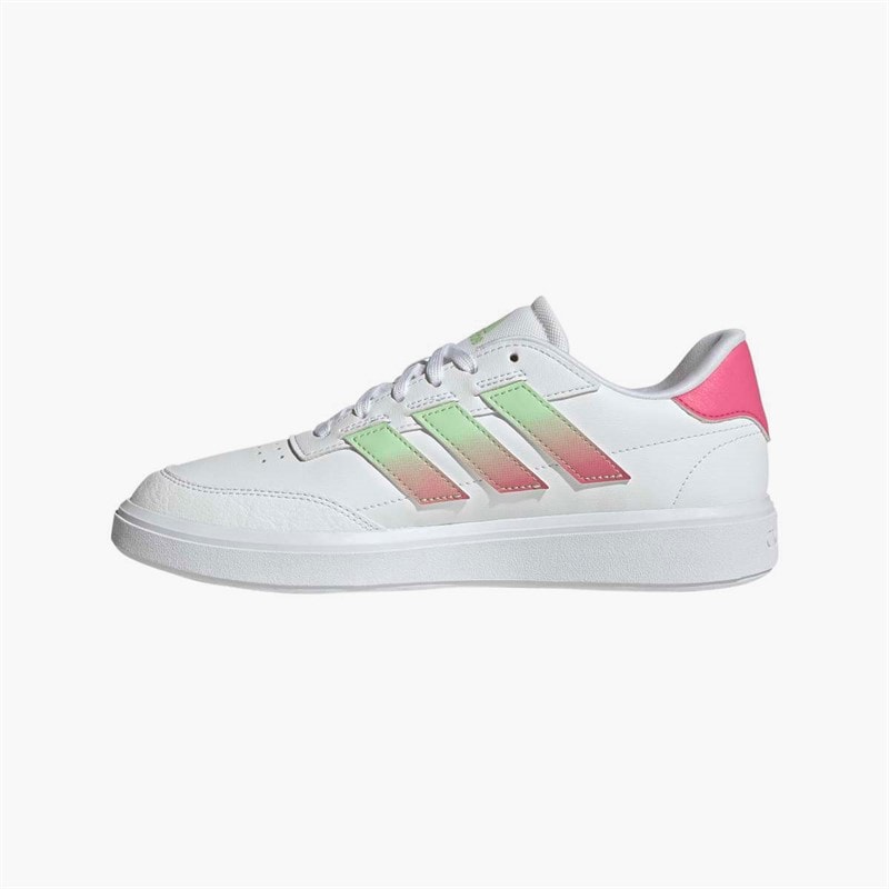 adidas Womens Courtblock Trainers Cloud White/Semi Green Spark/Pink Fusion - Image 5