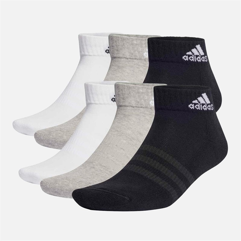 adidas  Cushioned Six Pack Ankle Socks Medium Grey Heather/White/Black - Image 1