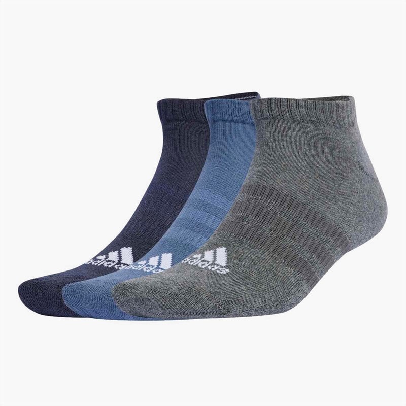 adidas  Cushioned Three Pack Low Cut Socks Legend Ink/Preloved Ink/Dark Grey Heather - Image 1