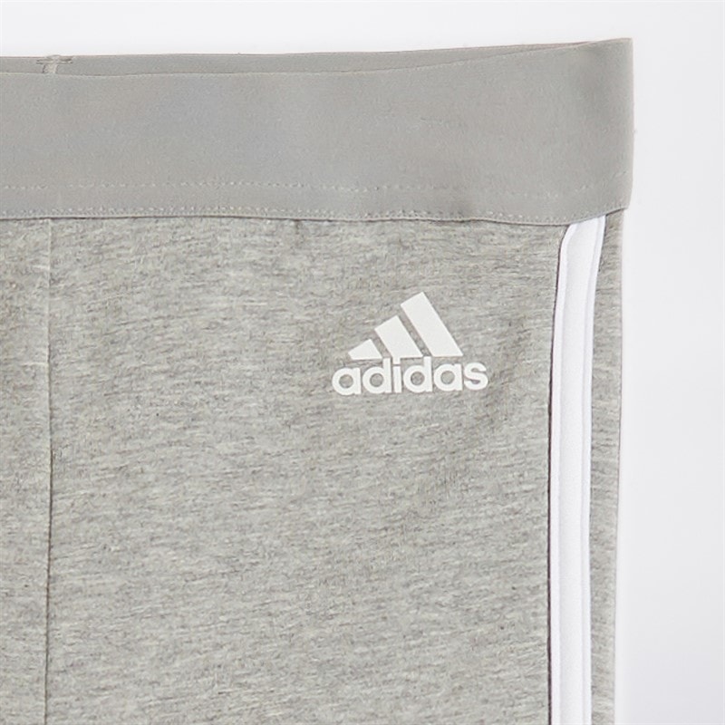adidas Infant Girls Essentials 3-Stripes Leggings Medium Grey Heather/White - Image 2