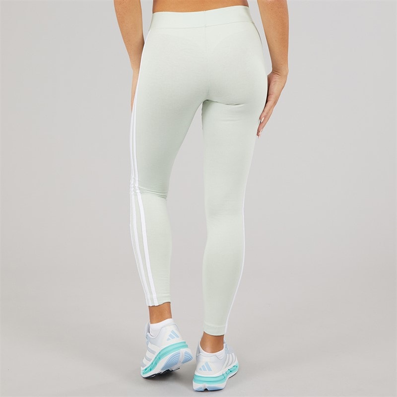 adidas Womens Essentials 3-Stripes Leggings Linen Green - Image 3