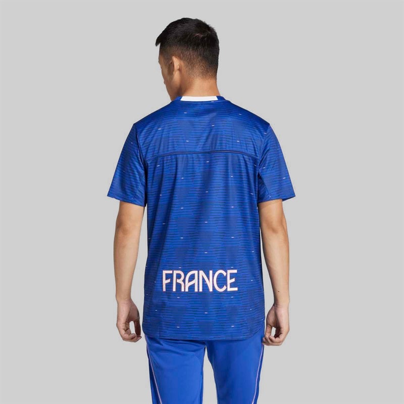 adidas Mens FFHB France Handball Training Jersey Semi Lucid Blue - Image 3