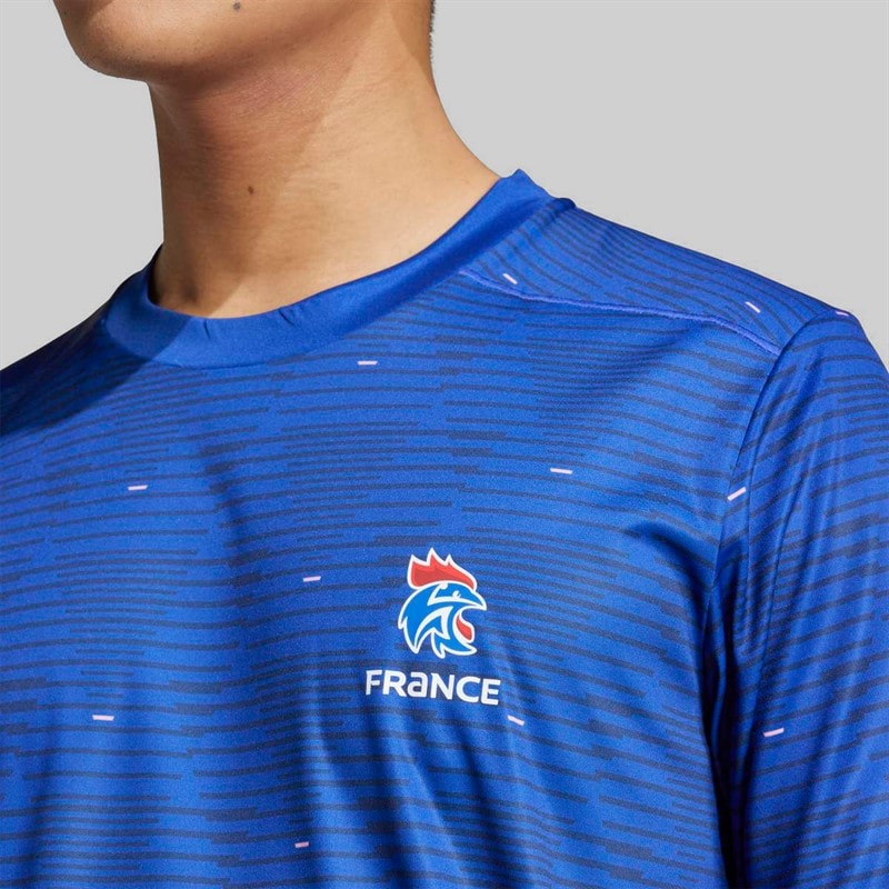 adidas Mens FFHB France Handball Training Jersey Semi Lucid Blue - Image 5