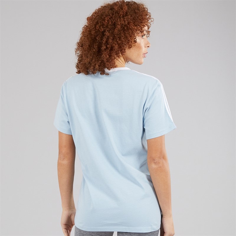 adidas Womens Essentials 3-Stripes T-Shirt Wonder Blue - Image 2