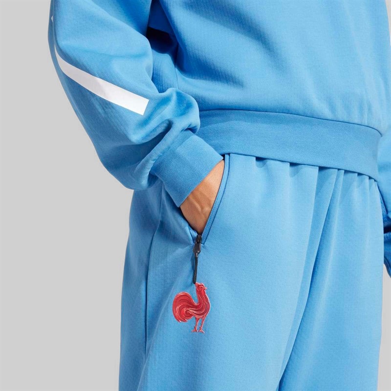 adidas Womens FFR France Rugby Z.N.E Travel Track Pants Focus Blue - Image 5