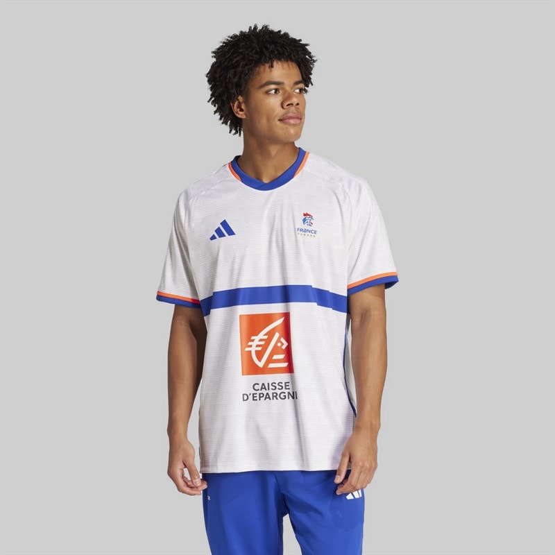 adidas Mens FFHB France Handball 25/26 Away Replica Jersey White - Image 2