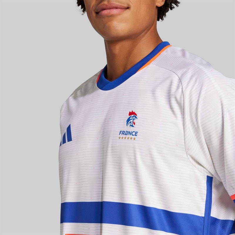adidas Mens FFHB France Handball 25/26 Away Replica Jersey White - Image 4
