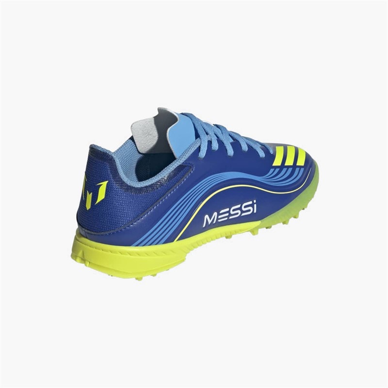 adidas Junior F50 League Messi TF Astro Football Boots Royal Blue/Solar Yellow/Semi Blue Burst - Image 3
