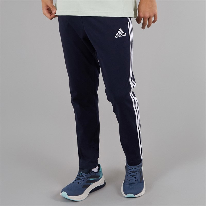adidas Mens Essentials Tapered Open Hem 3-Stripes Track Pants Legend Ink/White - Image 1