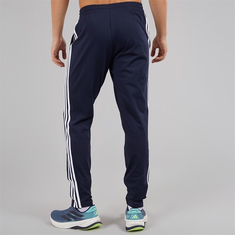 adidas Mens Essentials Tapered Open Hem 3-Stripes Track Pants Legend Ink/White - Image 2