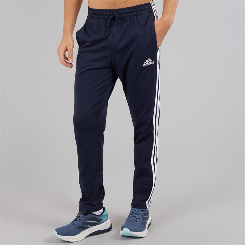 adidas Mens Essentials Tapered Open Hem 3-Stripes Track Pants Legend Ink/White - Image 3