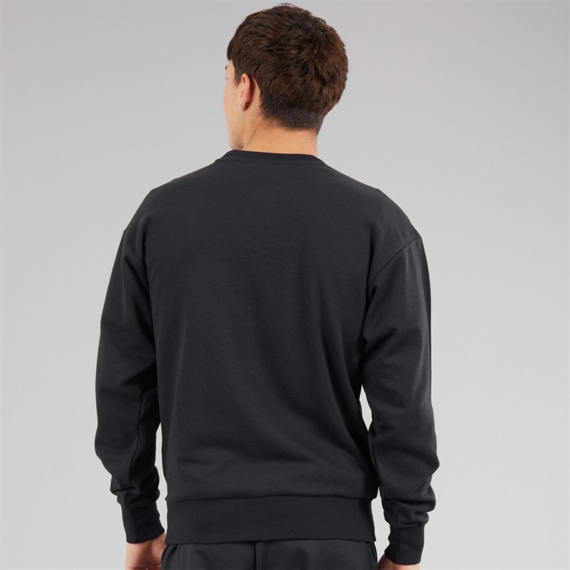 adidas Mens Essentials Big Logo French Terry Sweatshirt Black/White - Image 2