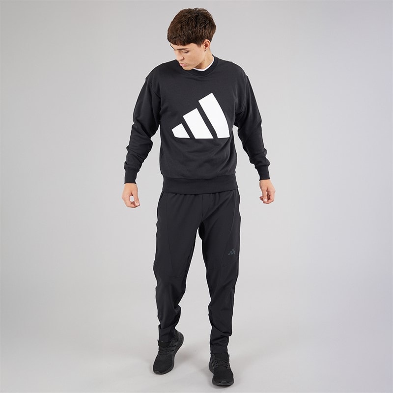 adidas Mens Essentials Big Logo French Terry Sweatshirt Black/White - Image 4