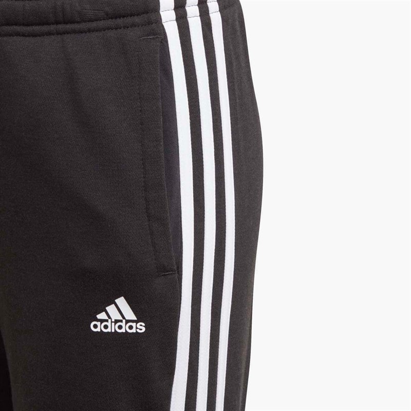 adidas Junior Girls Essentials 3-Stripes French Terry Joggers Black/White - Image 3