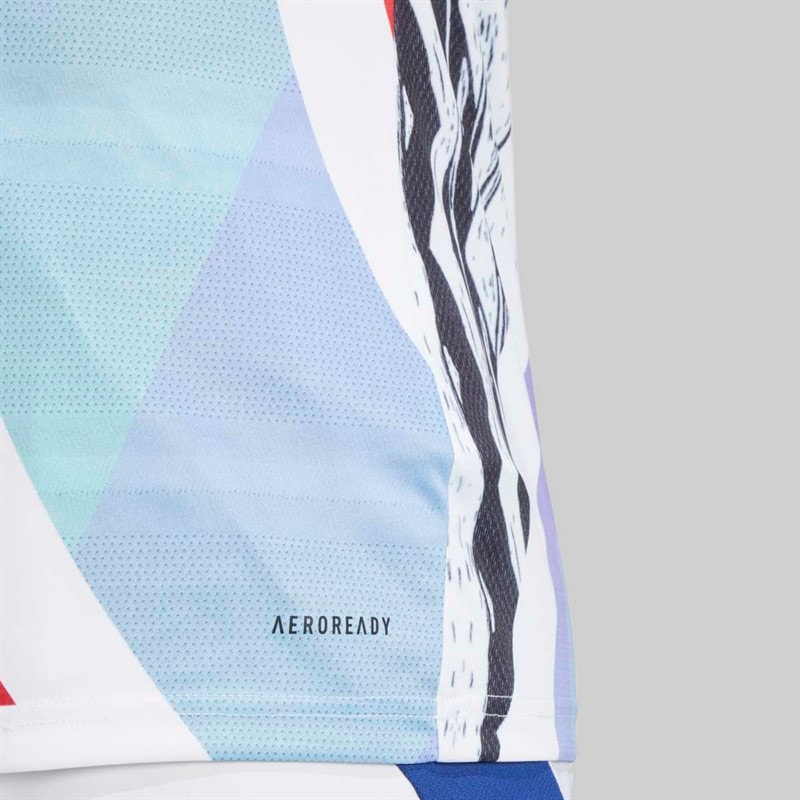 adidas Womens AFC Arsenal FC 24/25 Pre Match Jersey Better Scarlet/White/Black/Clear Aqua - Image 5