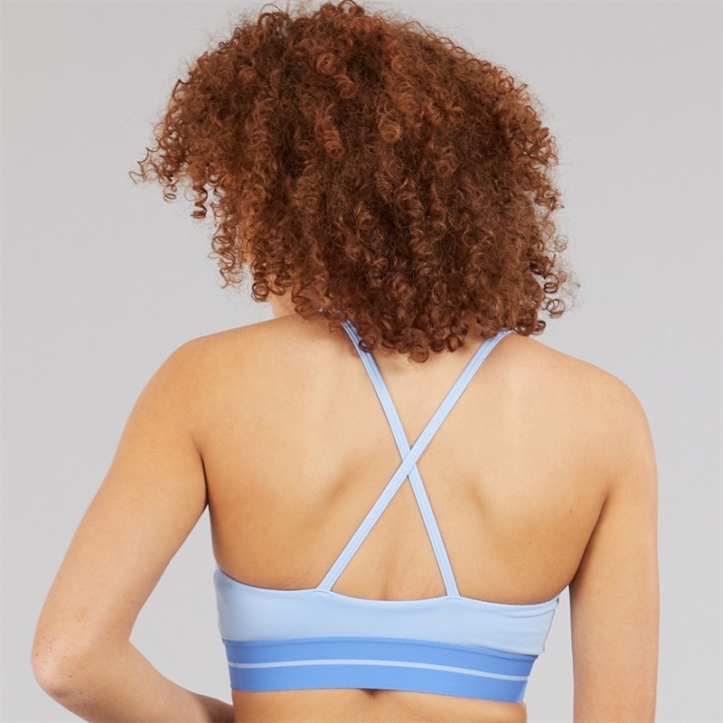 adidas Womens Hyperglam Rib Light Support Bralette Glow Blue/Blue Fusion - Image 2