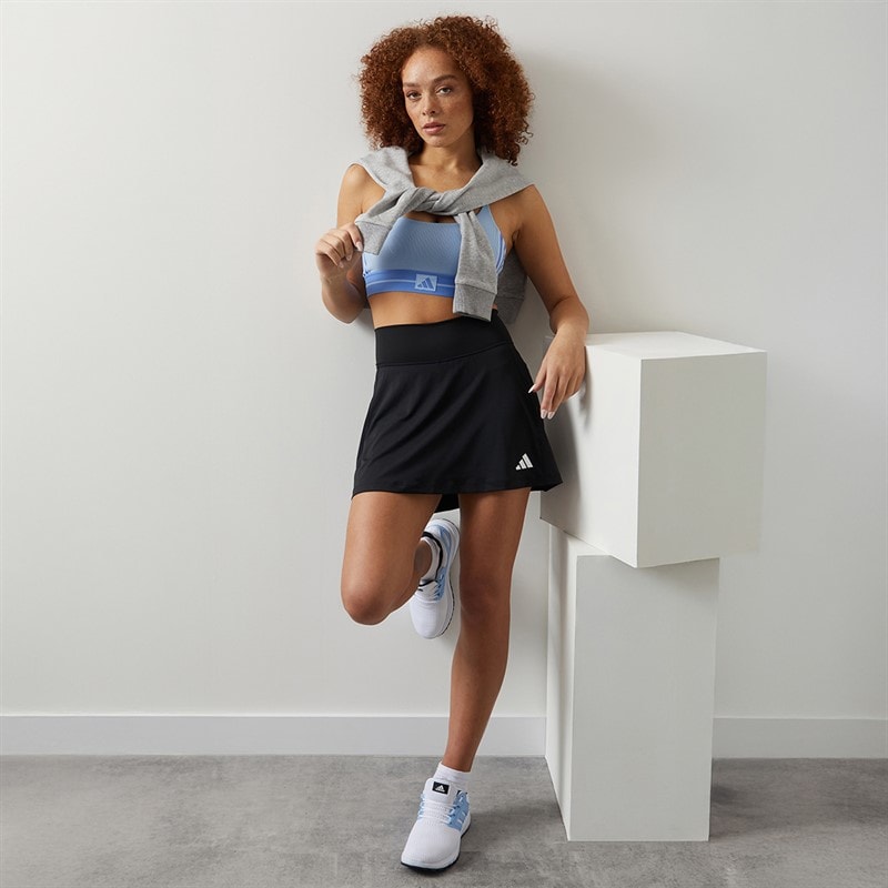 adidas Womens Hyperglam Rib Light Support Bralette Glow Blue/Blue Fusion - Image 4