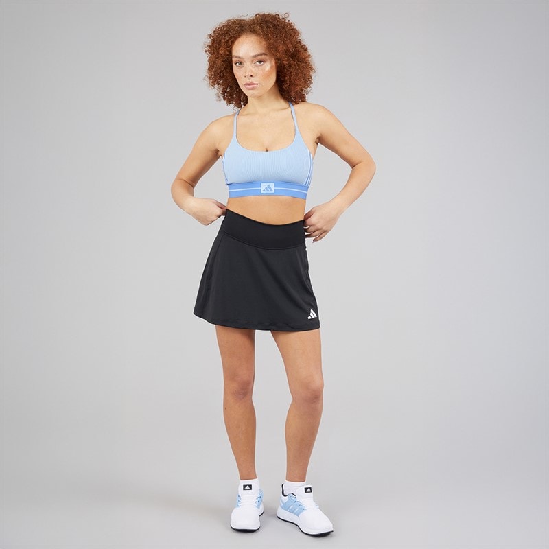 adidas Womens Hyperglam Rib Light Support Bralette Glow Blue/Blue Fusion - Image 5