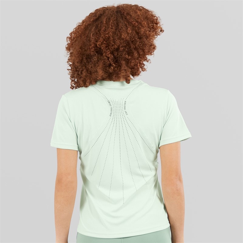 adidas Womens Designed For Training HEAT.RDY T-Shirt Linen Green - Image 2