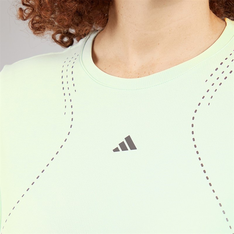 adidas Womens Designed For Training HEAT.RDY T-Shirt Linen Green - Image 3