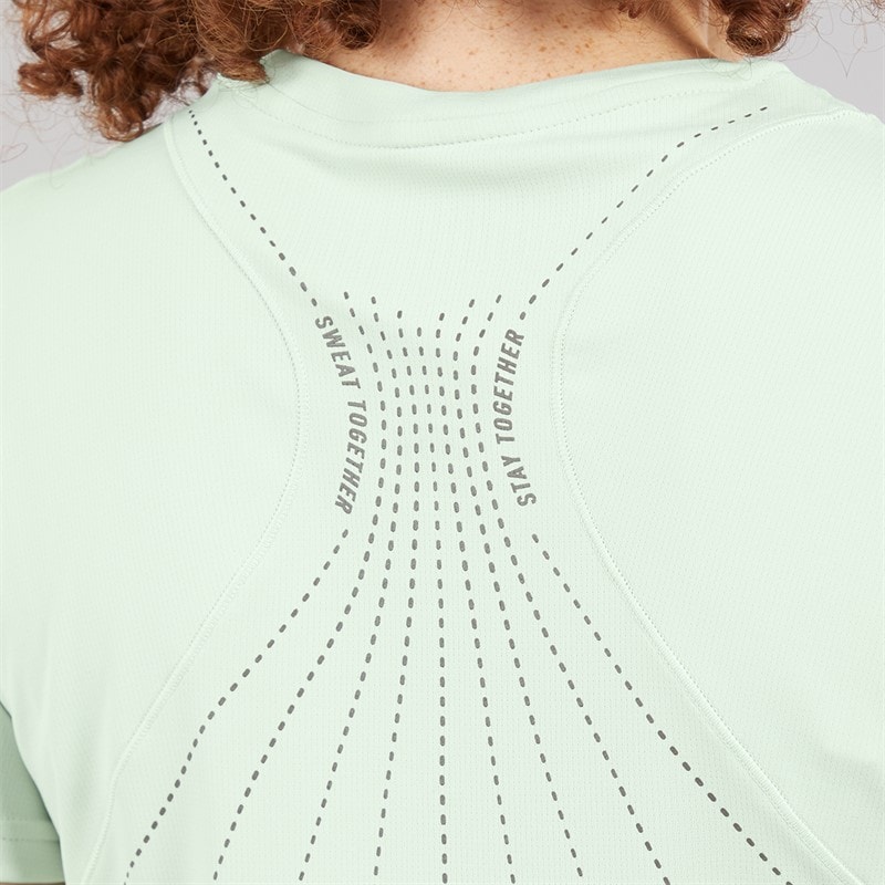 adidas Womens Designed For Training HEAT.RDY T-Shirt Linen Green - Image 5