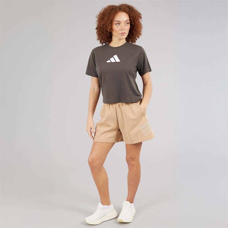 adidas Womens Future Icons Three Stripes Shorts Warm Sandstone - Image 4