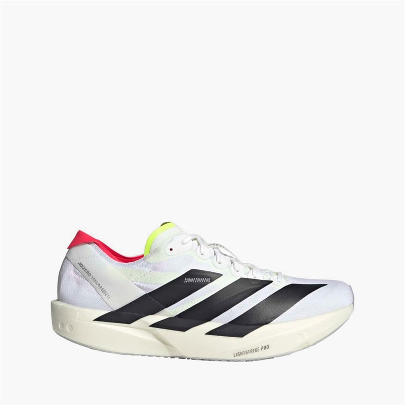 adidas Mens Adizero Takumi Sen 11 Neutral Running Shoes Cloud White/Core Black/Lucid Red - Image 1