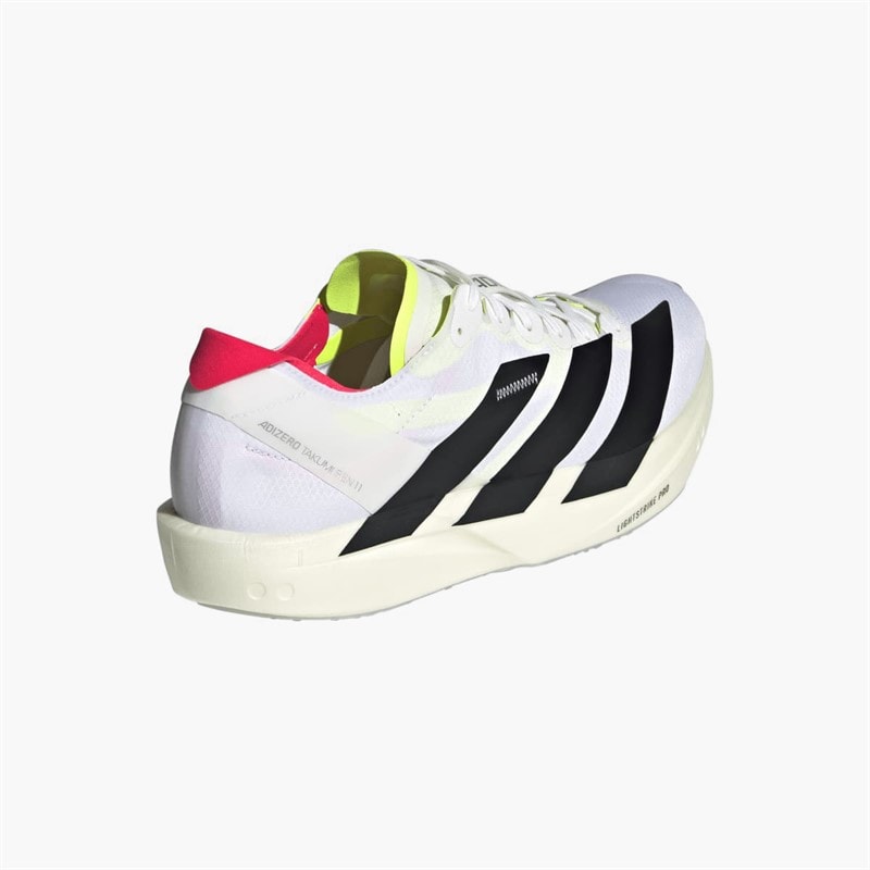 adidas Mens Adizero Takumi Sen 11 Neutral Running Shoes Cloud White/Core Black/Lucid Red - Image 3