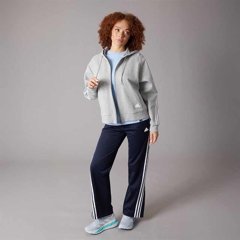 adidas Womens Future Icons 3-Stripes Full Zip Hoodie Medium Grey Heather - Image 4