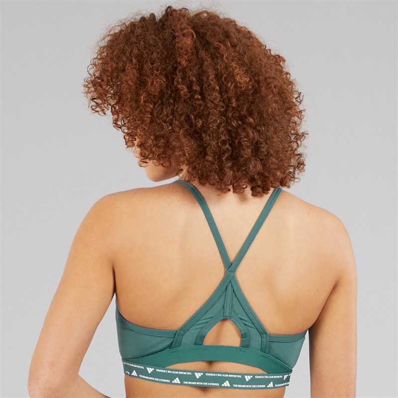 adidas Womens Aeroreact Training Light Support Sports Bra Preloved Teal - Image 2