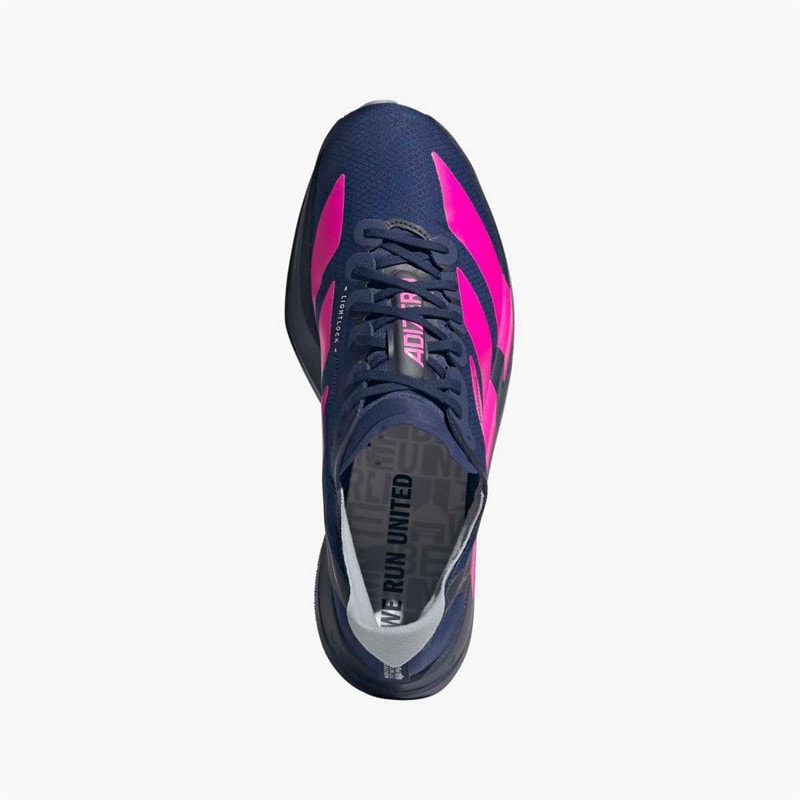 adidas Mens Adizero Adios Pro 4 Neutral Running Shoes Dark Blue/Shock Pink/Dash Grey - Image 4