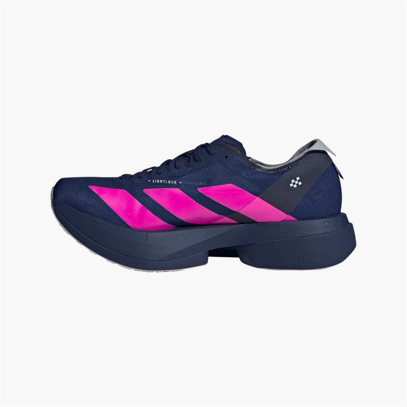 adidas Mens Adizero Adios Pro 4 Neutral Running Shoes Dark Blue/Shock Pink/Dash Grey - Image 5