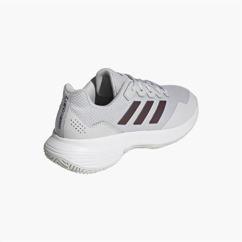adidas Womens Gamecourt 2.0 All Court Tennis Shoes Grey One/Aurora Met/Core White - Image 3