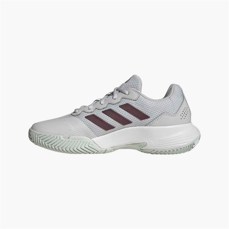 adidas Womens Gamecourt 2.0 All Court Tennis Shoes Grey One/Aurora Met/Core White - Image 5