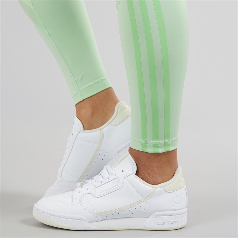 adidas Womens Hyperglam Rib 1/1 Leggings Semi Green Spark/Lime Burst - Image 5