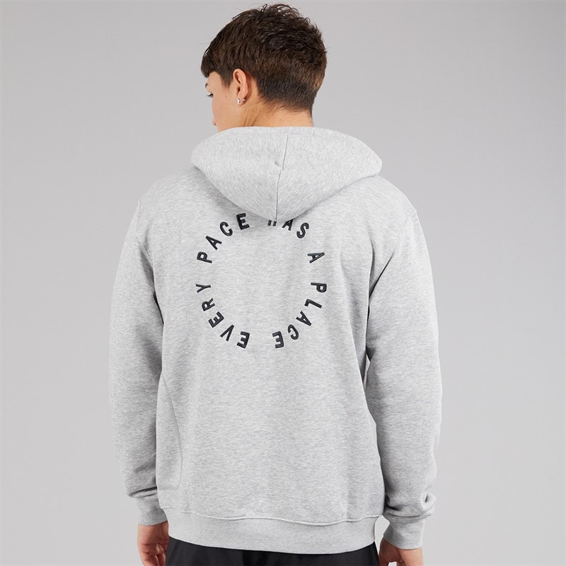 adidas Mens Runners Back Graphic Hoodie Medium Grey Heather - Image 3