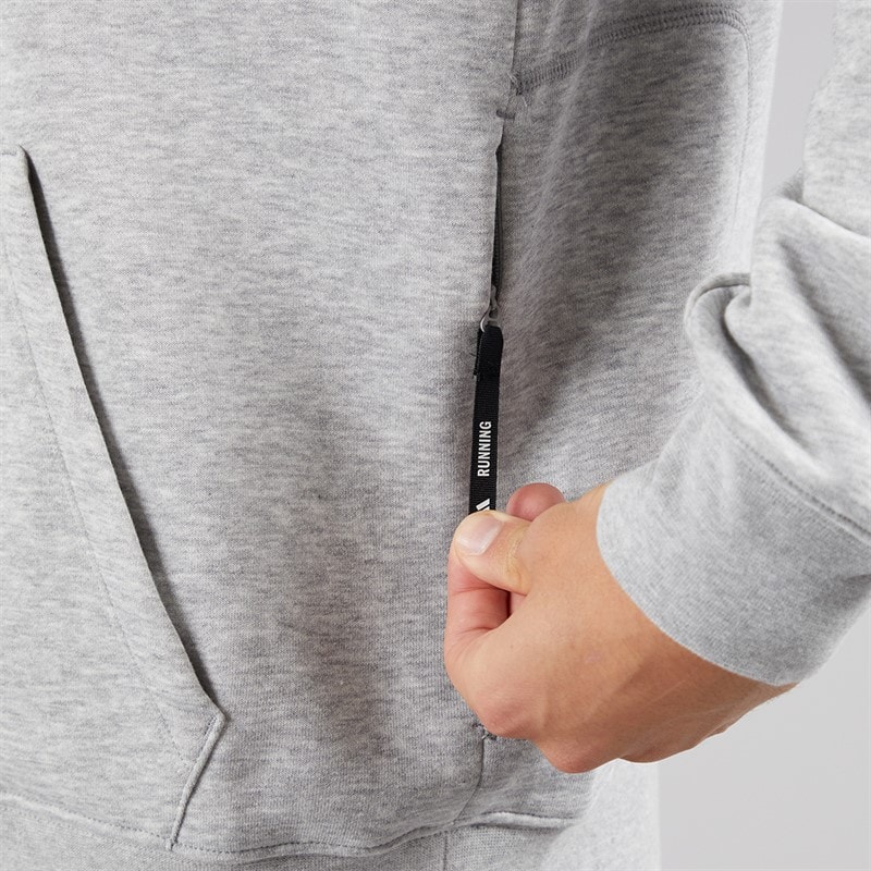 adidas Mens Runners Back Graphic Hoodie Medium Grey Heather - Image 5
