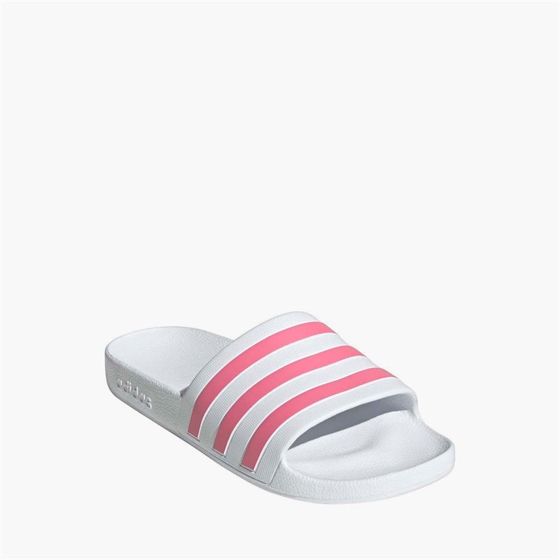 adidas Womens Adilette Aqua Sliders Cloud White/Rose Tone/Cloud White