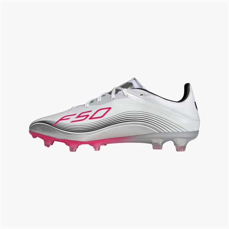 adidas Mens F50 Messi Pro FG Firm Ground Football Boots Cloud White/Lucid Red/Silver Metallic - Image 5