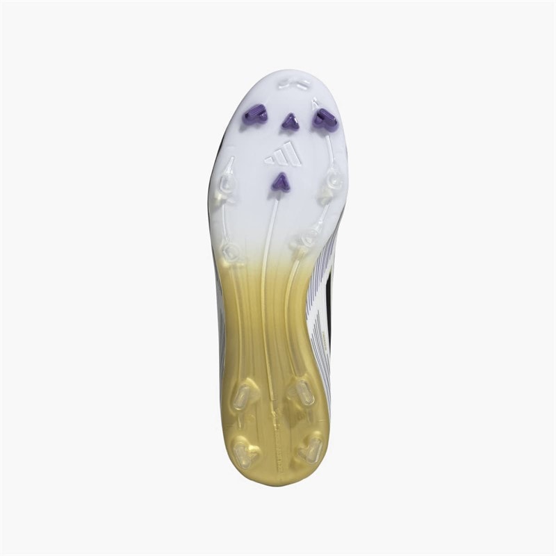 adidas Mens F50 League FG/MG Firm/Multi Ground Football Boots Cloud White/Core Black/Gold Metallic - Image 2