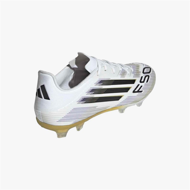 adidas Mens F50 League FG/MG Firm/Multi Ground Football Boots Cloud White/Core Black/Gold Metallic - Image 3