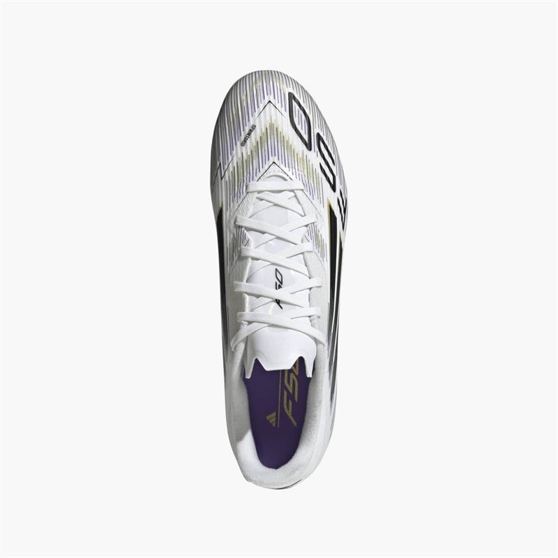 adidas Mens F50 League FG/MG Firm/Multi Ground Football Boots Cloud White/Core Black/Gold Metallic - Image 4