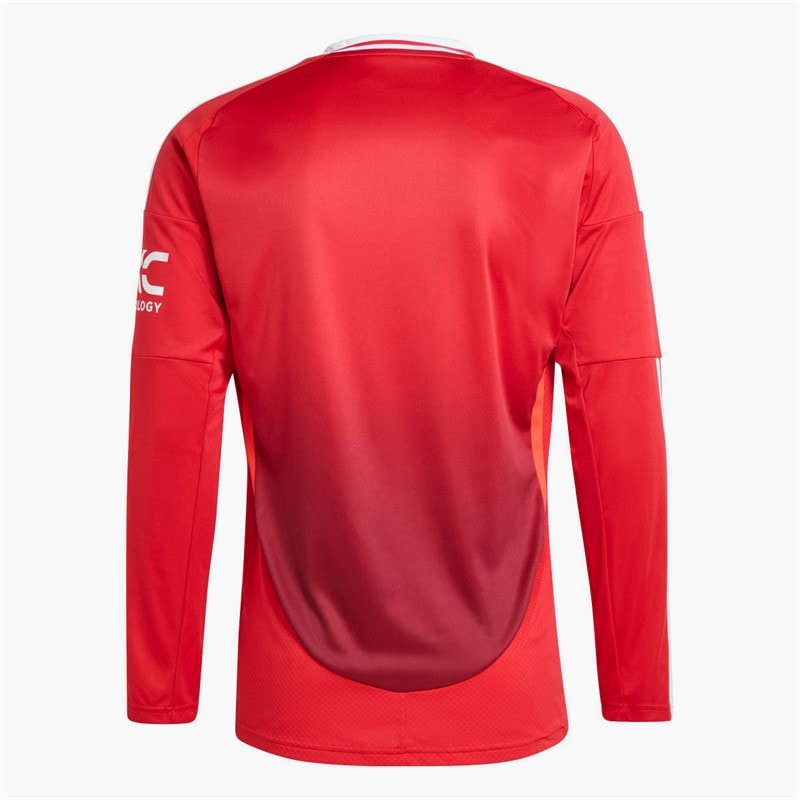 adidas Mens MUFC Manchester United 24/25 Home Long Sleeve Jersey Mufc Red - Image 2
