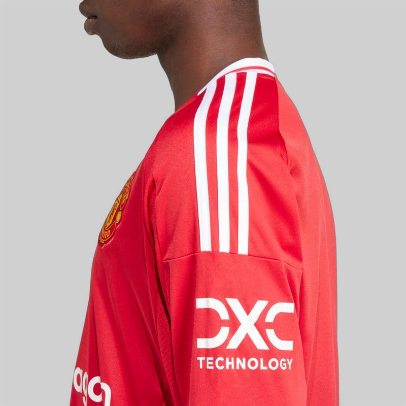 adidas Mens MUFC Manchester United 24/25 Home Long Sleeve Jersey Mufc Red - Image 5