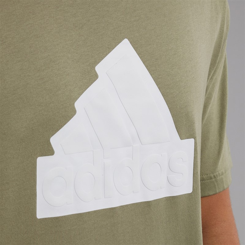 adidas Mens Future Icons Badge Of Sport T-Shirt Tent Green - Image 3