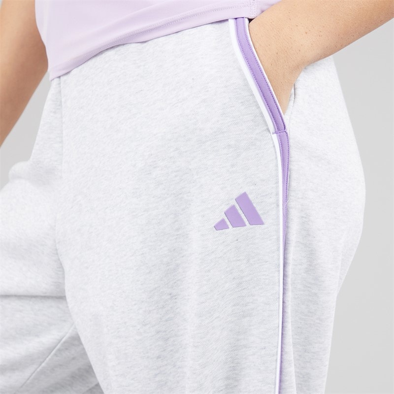 adidas Womens Essentials Colour Pop French Terry Joggers Ligh Grey Heather - Image 5