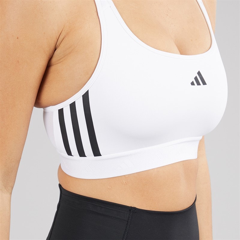 adidas Womens Prime Lift React Medium Support Sports Bra White/Black - Image 3