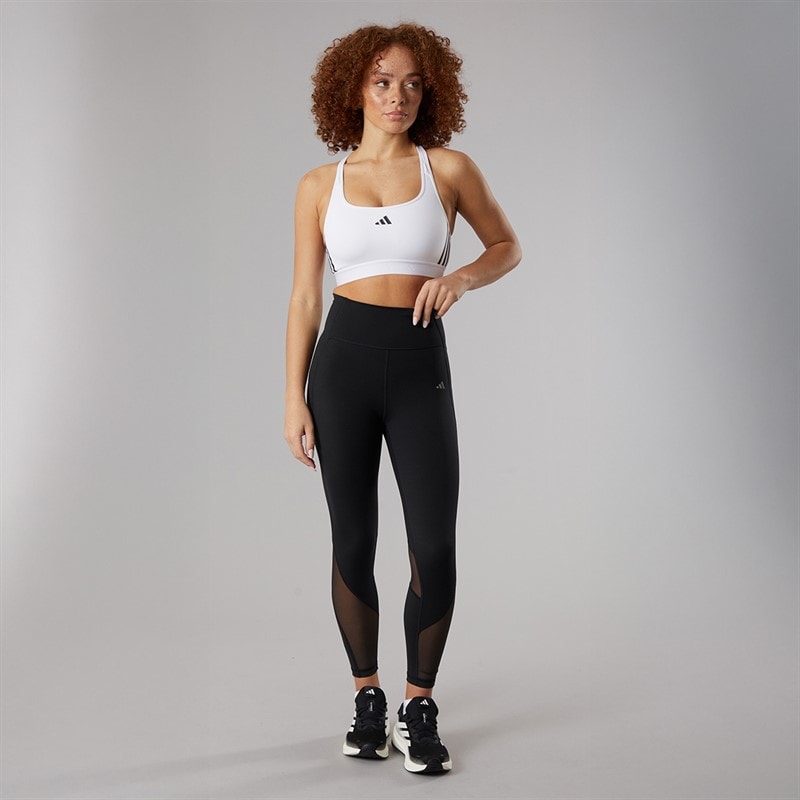 adidas Womens Prime Lift React Medium Support Sports Bra White/Black - Image 4